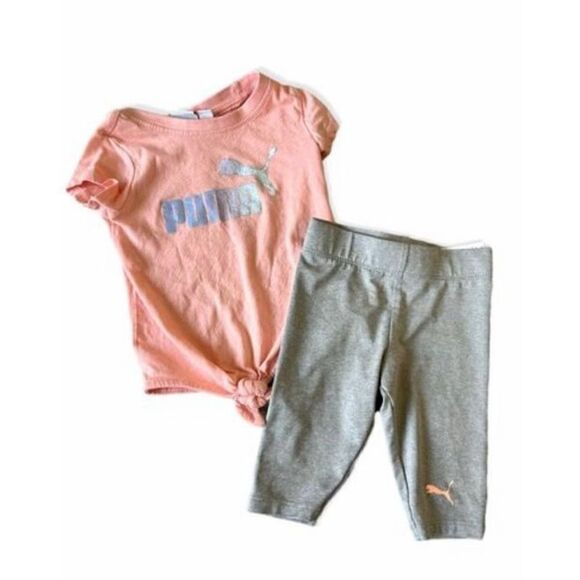 Baby Girls Puma Knot Front Dri Fit Athletic Outfit - Sz 12 mo - Picture 1 of 1